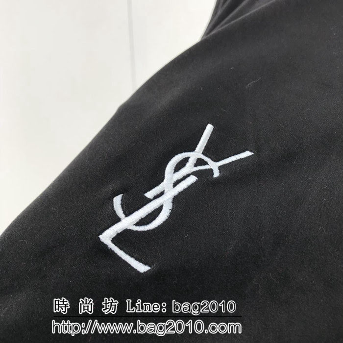 YSL聖羅蘭 走秀款 18F/W冬季新款 手工訂珠 小Logo刺繡 天鵝絲絨馬甲 ydi2607